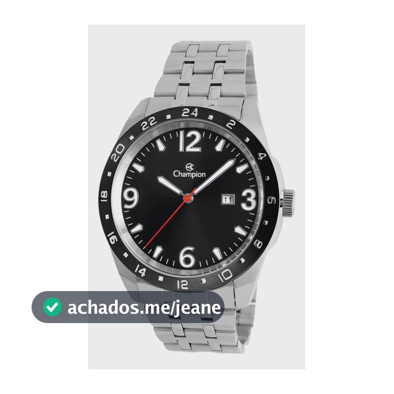 Relógio De Pulso Champion Analógico Com Corria De Aço Inoxidável Cor Prateado - Fondo Preto