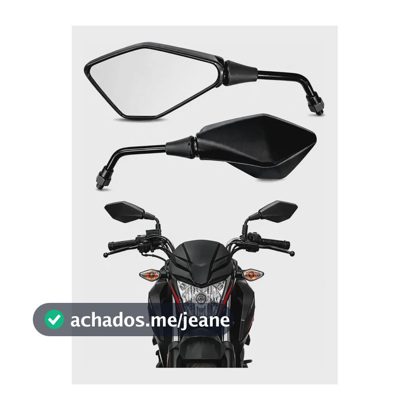 Retrovisor Kawasaki Z400 Rebaixado Haste Curta Média Honda Curta 90º