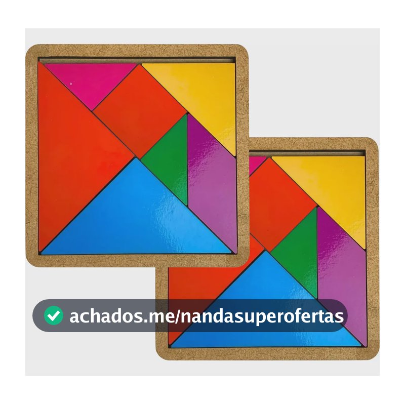 Kit 2 Tangram Brinquedo Pedagógico Educativo Jogo Madeira