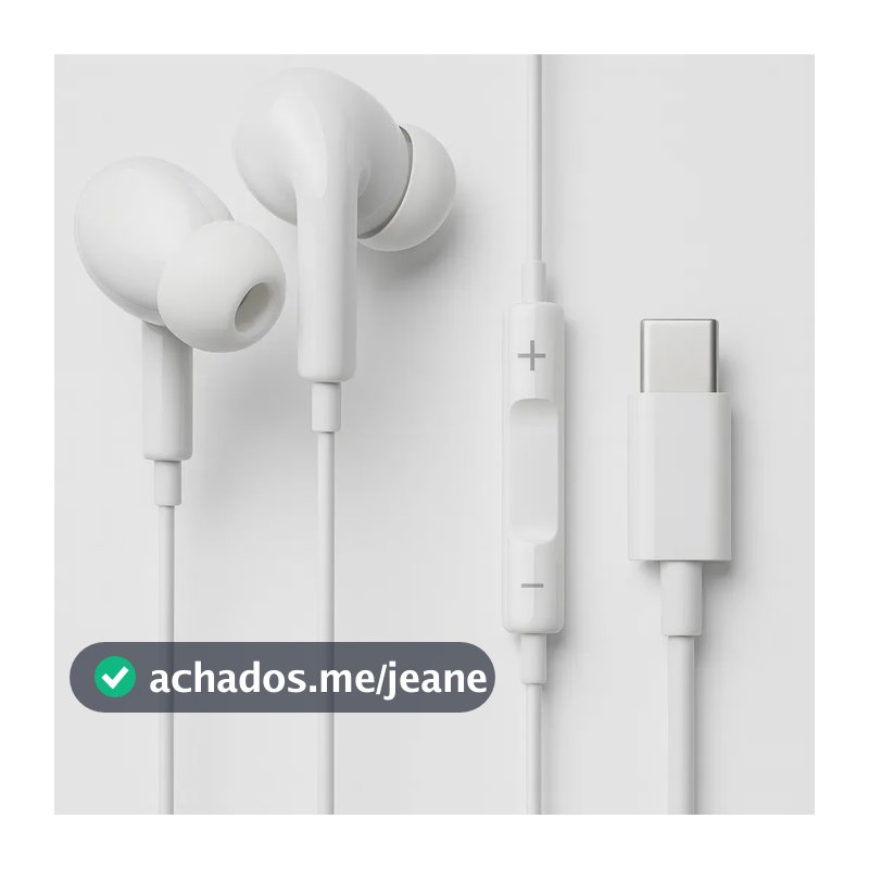 Fones De Ouvido Usb-c Tipo C Intra Auricular Com Microfone Borracha De Silicone Para Isolamento De Ruído Som Estéreo Alta Qualidade Compatível Com iPhone 15 16 17 Android Xiaomi Premium Eletrick Teck