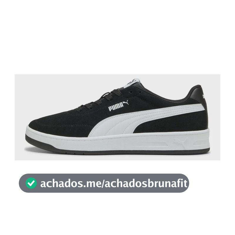 Tênis Masculino Court Classic Clean S Puma Preto Liso 37 Br