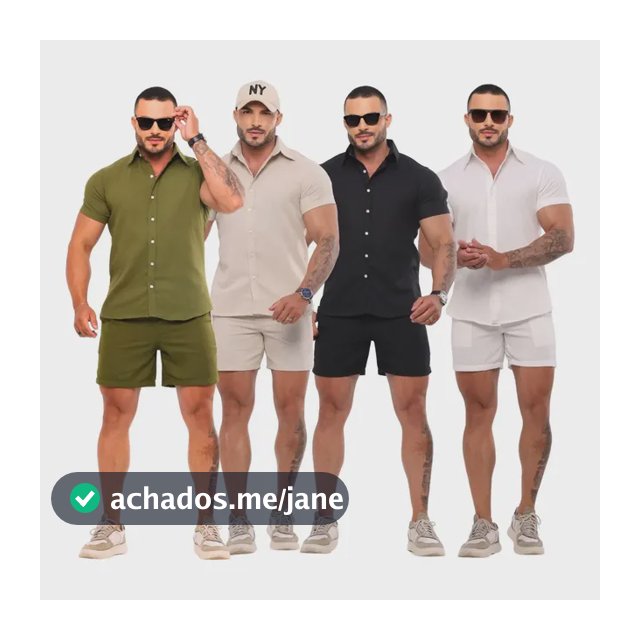 Conjunto Masculino Linho Camisa Shorts Mauricinho Com Bolso