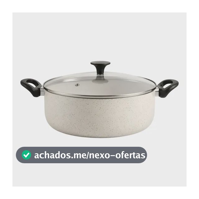 Panela Caçarola Grande N30 7 Lts Antiaderente Teflon Premium Vanilha