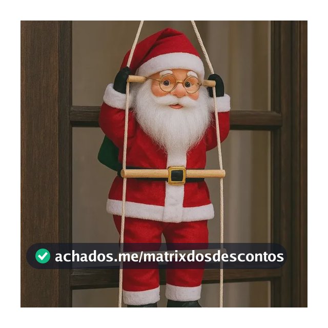 Papai Noel Subindo Escada Enfeite Natal Para Porta E Janela Vermelho