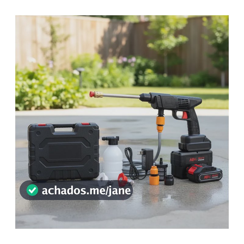 Lavadora Potente Portátil 2 Baterias Preto 110/220v 48v Preto 127/220v