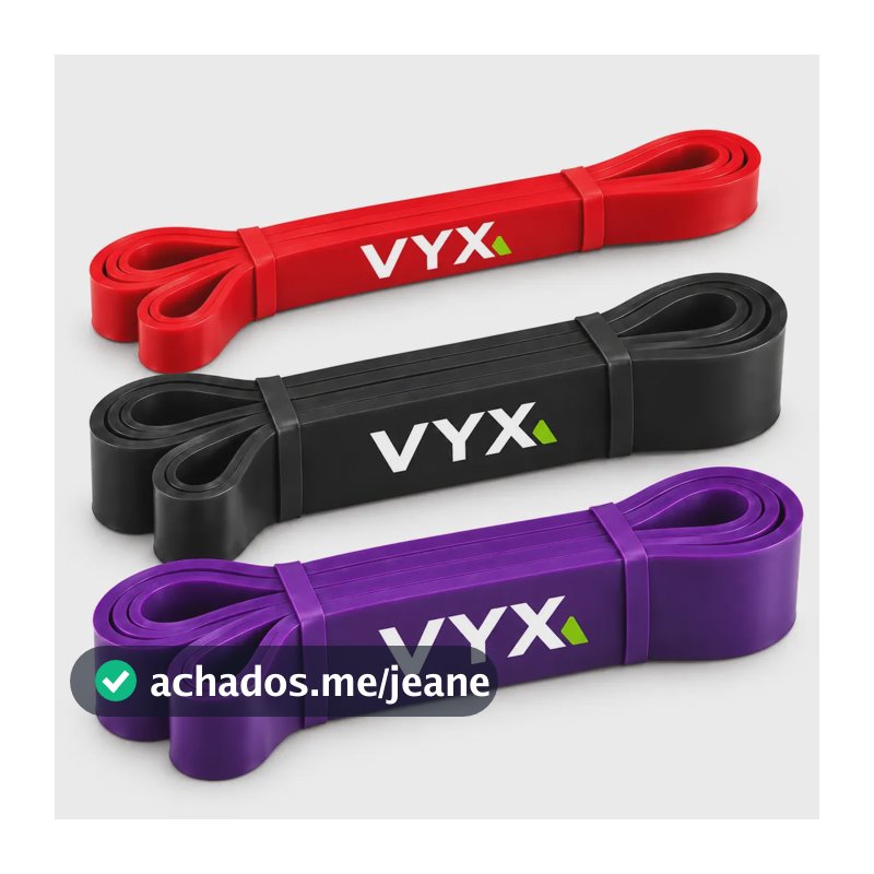 Kit Faixas Elásticas VYX Super Band para Treino com 3 Intensidades