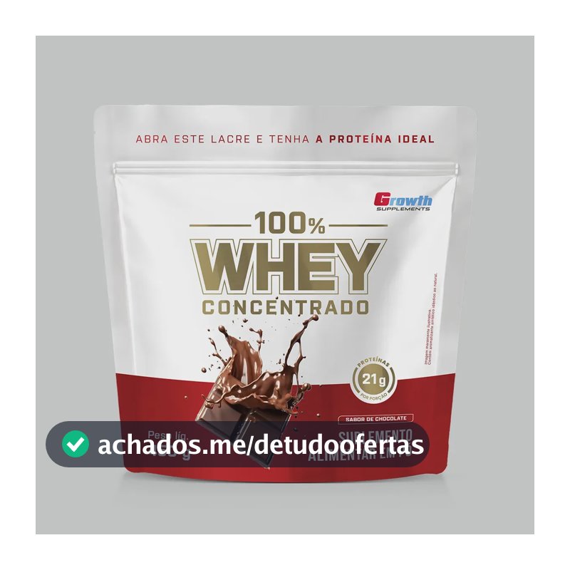 100% Whey Concentrado 450g Growth Supplements Chocolate