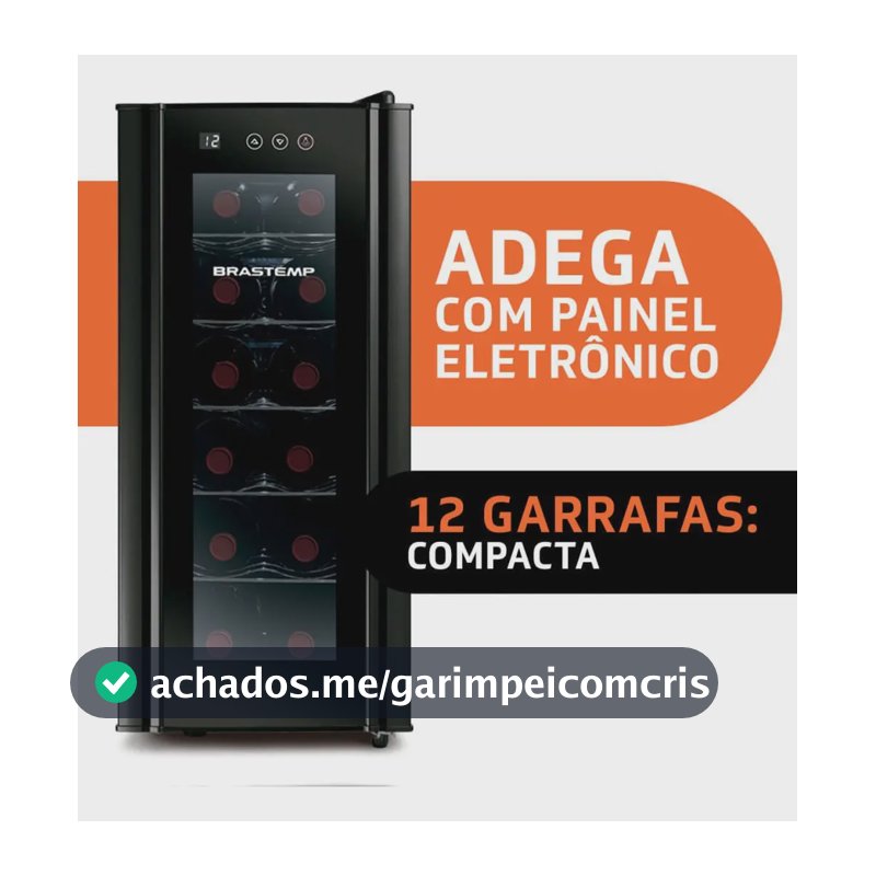 Adega De Vinhos Brastemp Para 12 Garrafas Com Painel Touch BZC12BE Preto