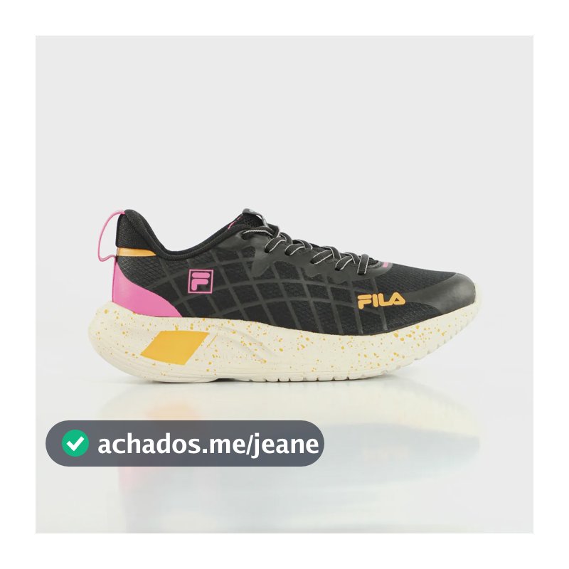 Tênis Fila Focus Feminino Academia Caminhada Treino Leve Preto 37 Br