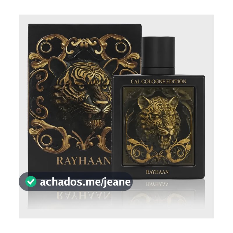 Perfume Árabe Tiger Rayhaan Tigre 100ml Amadeirado Especiado