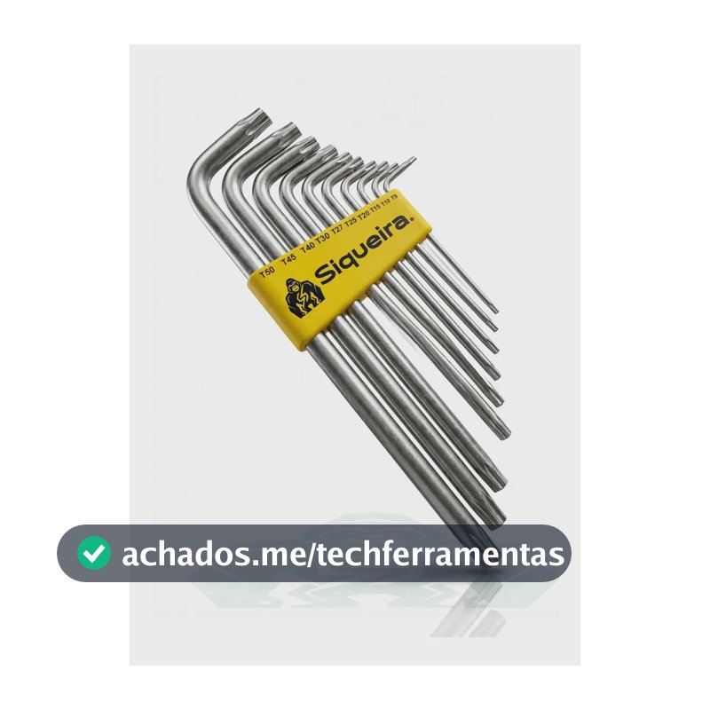 Kit Jogo De Chave Torx T9 A T50 Tipo L 10 Peças Profissional 8qh S Siqueira