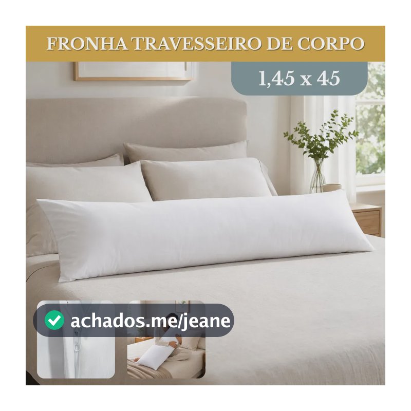 Fronha Para Travesseiro De Corpo Xuxão 1,45x45 Algodão Clássico Super Macio Protetor Cor Branco