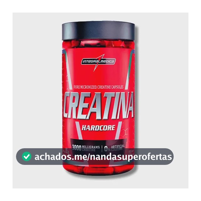 Creatina Integralmedica 120 Cápsulas Hardcore Monohidratada Sabor Sem Sabor