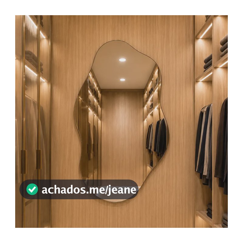 Espelho Vildrex Pisa 70x50cm Design Moderno Lapidado Luxo Suporte