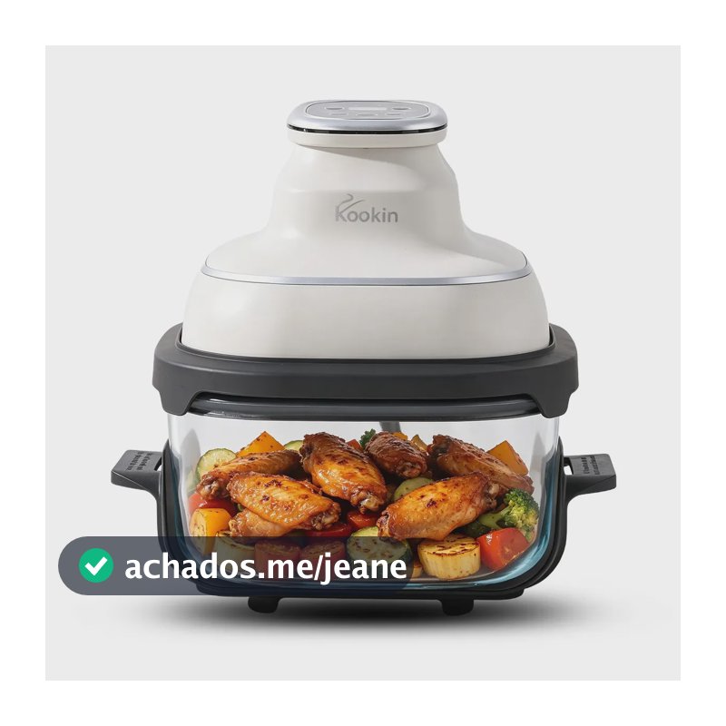 Air Fryer Kookin CrisPro de 4.2L Com Visor de Vidro e Painel Digital Branca