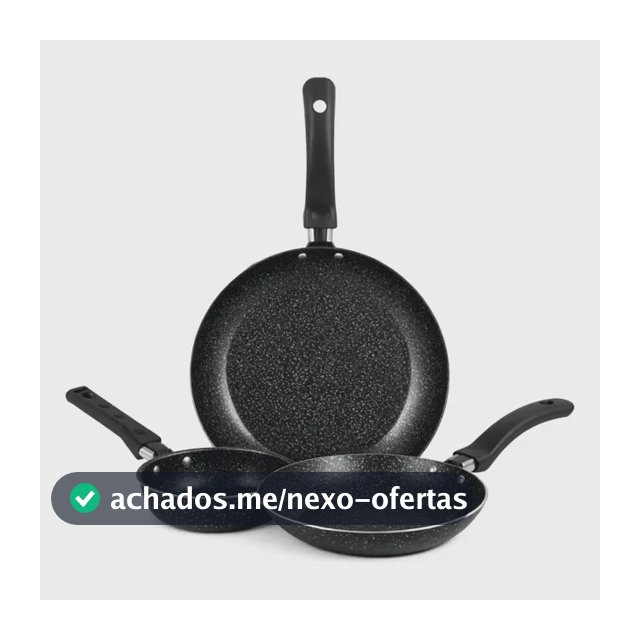 Jogo De Frigideiras Francesas 3 Peças 14 18 24cm Preto Nacio