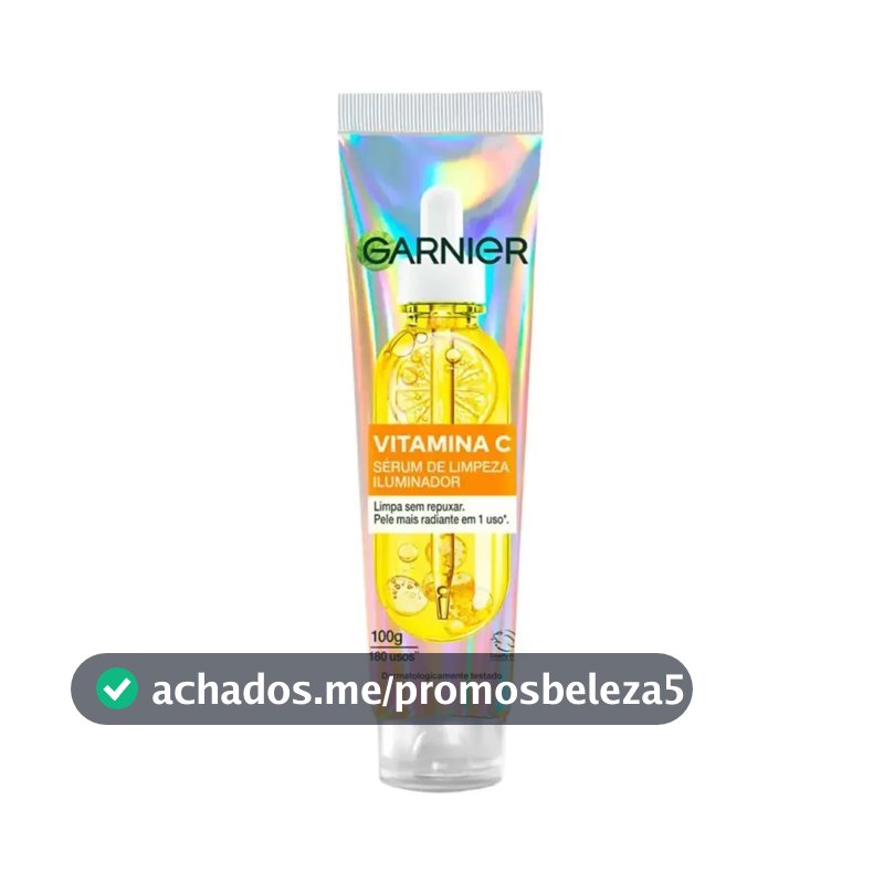 Garnier Sérum de Limpeza Facial Iluminador com Vitamina C, Antimarcas, Pele normal a oleosa, Serumnete 100G