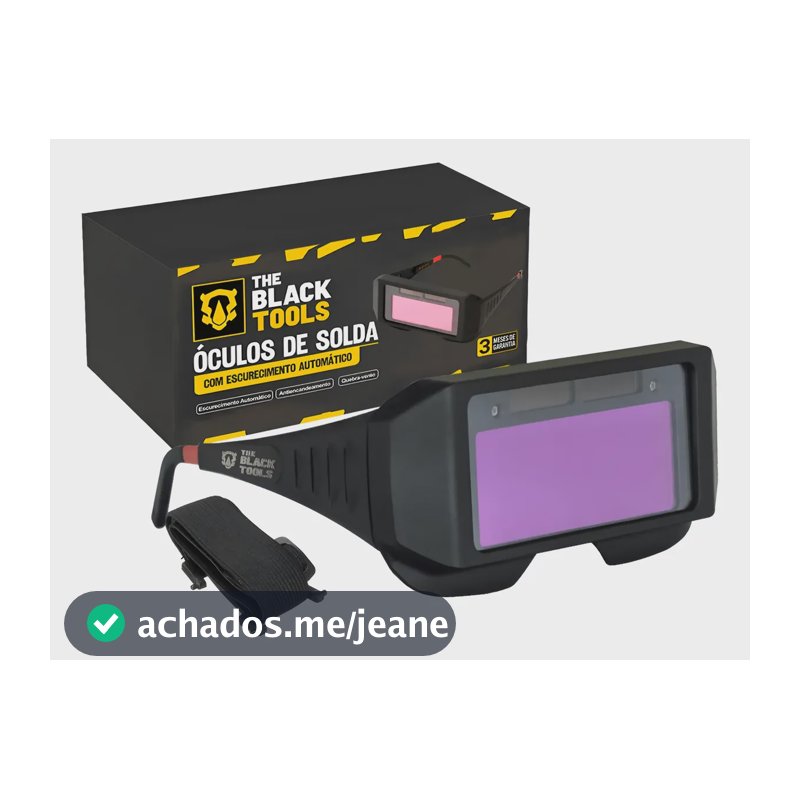 Óculos De Solda Para Soldador C/ Escurecimento Automático Preto Liso
