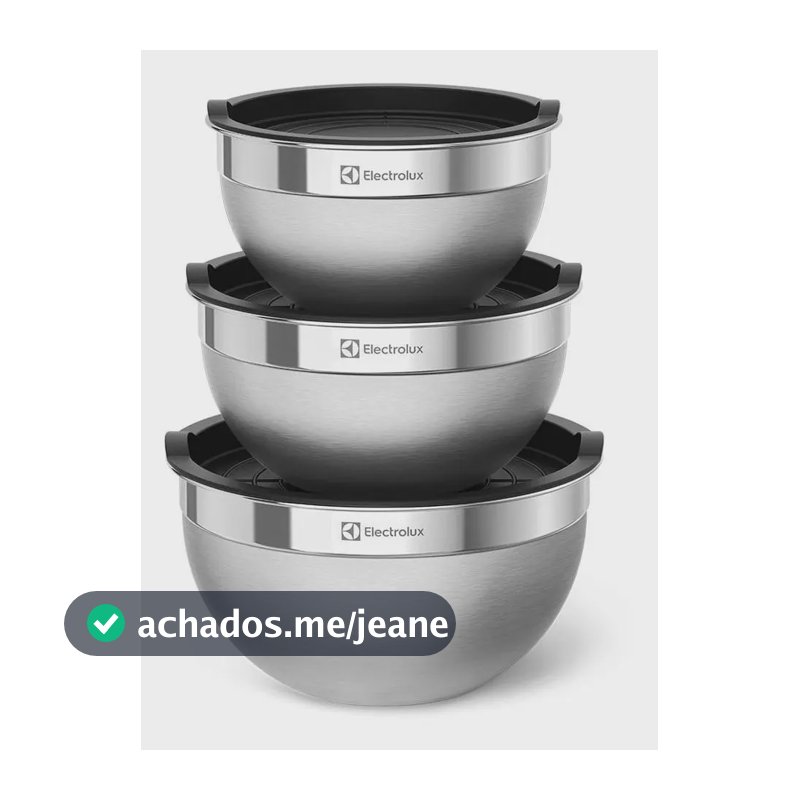 Conjunto De Bowls Tigelas De Inox Com Tampa Plástica