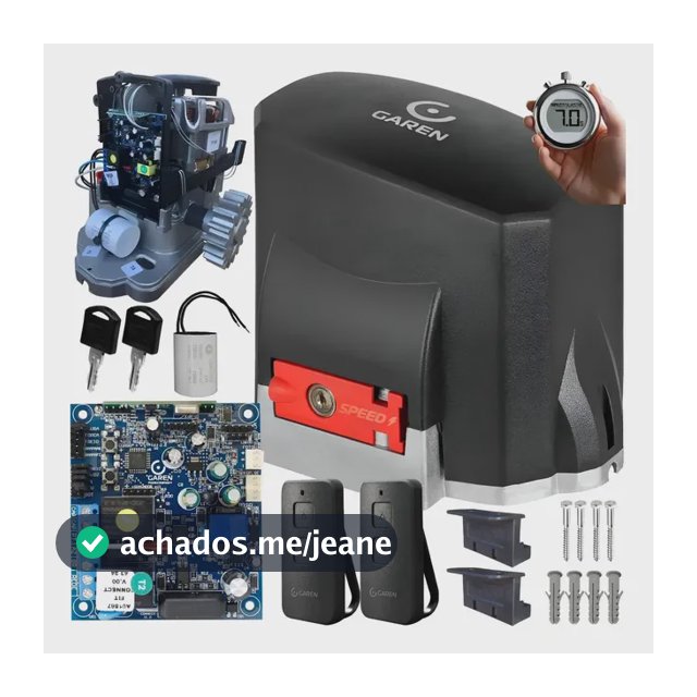 Motor Deslizante 600kg Kdz Fit Turbo 1/3hp 7s Garen Cor Preto Frequência 433mhz Tamanho Da Engrenagem Z18 Connect