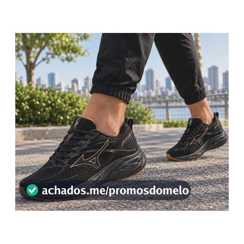 Tenis Mizuno Esportivo Space 6 Confortável Treino Caminhada Preto/preto Liso 37