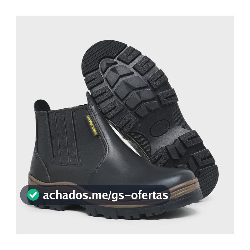 Bota Botina Em Couro Trabalho Ou Passeio Conforto Resistente Preto 43 Br