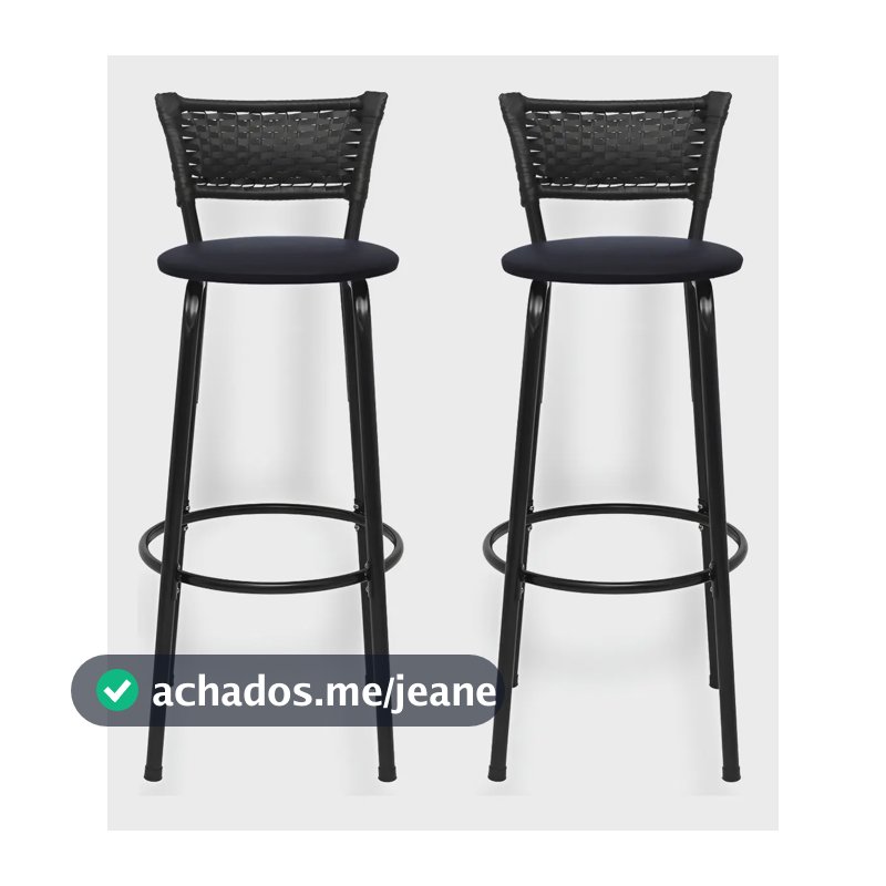 Conjunto Bancada Alta Cozinha Encosto Balcão Americano 2 banqueta Itagold