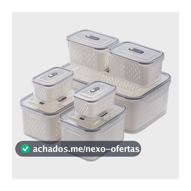 Kit 7 Organizadores Geladeira Armário Casa Cozinha Cesto Transparente
