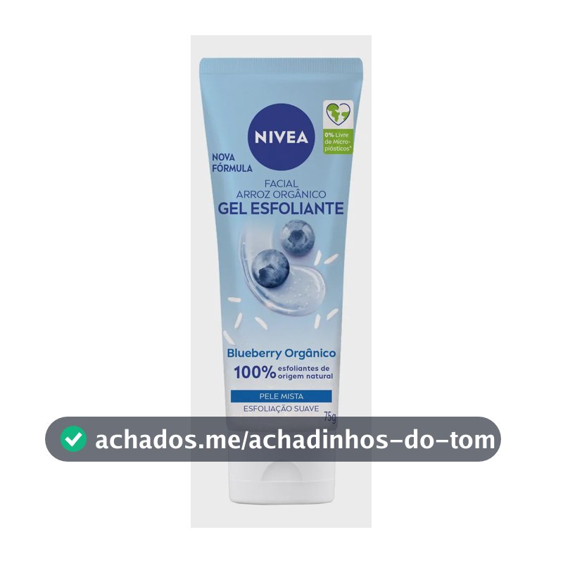 NIVEA Gel Esfoliante Facial Blueberry 75g, Limpeza Profunda, Renovação Celular, Esfoliante Natural, Pele Normal e Seca