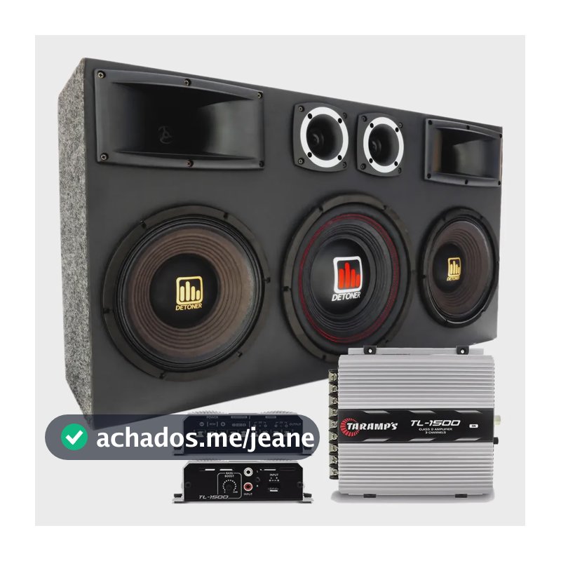 Caixa Som Trio Selada  5000w 4 Vias Hi Fi + Modulo Taramps