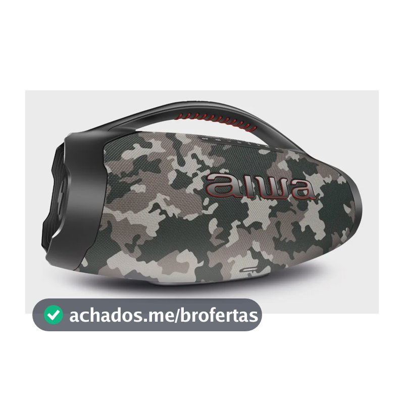 Caixa de Som Boombox Plus AIWA BBS-01-BG 200W Bluetooth 30H IP66 USB Cinza