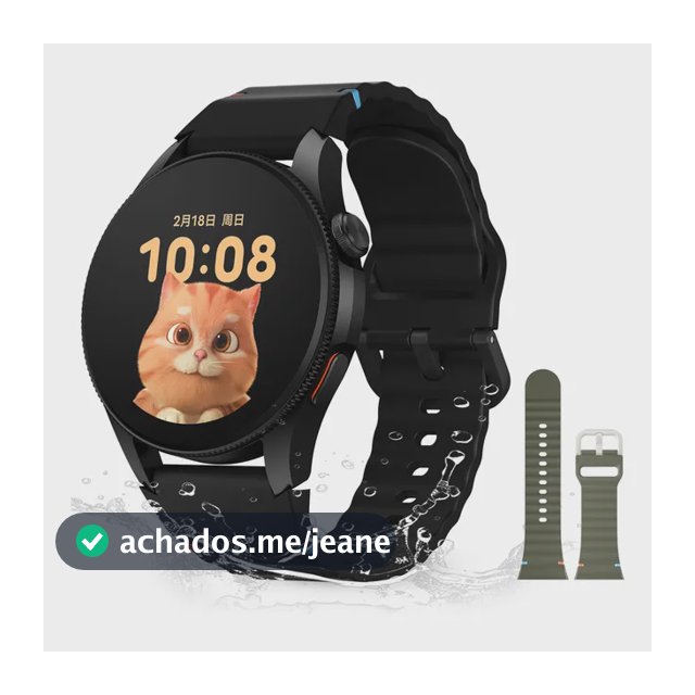 Smartwatch Aurafit G12, Gps, Resistência À Água 3atm, Preto Preto Mesh Verde-militar/preto