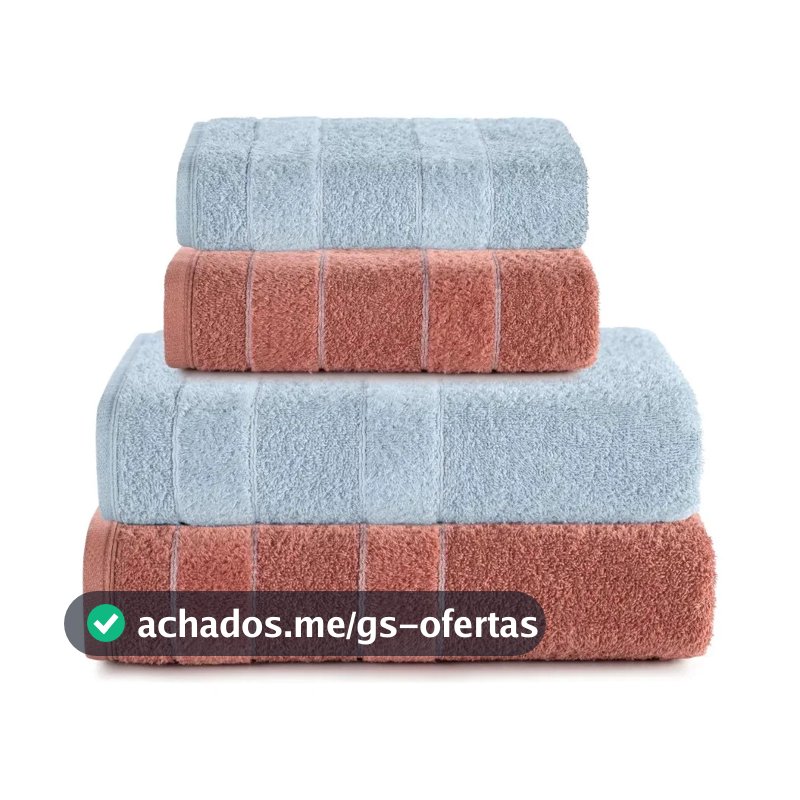 Jogo de Toalhas Banho Velvet 4 Peças Barra Aveludada Toque Macio Alta Absorção Antipiling Altenburg