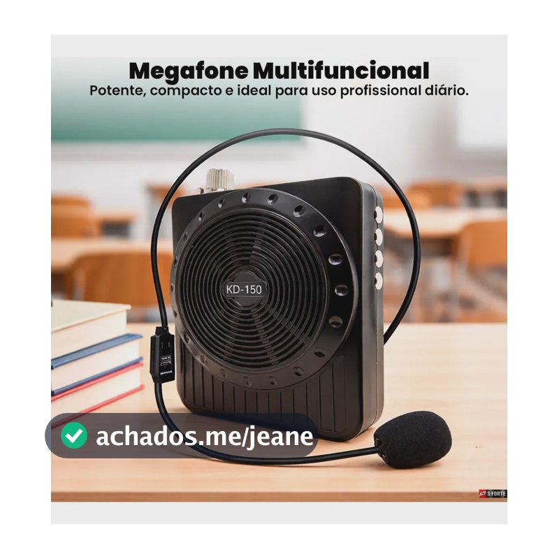 Aparelho Amplificador Voz Megafone Aula Palestra Caixa D Som