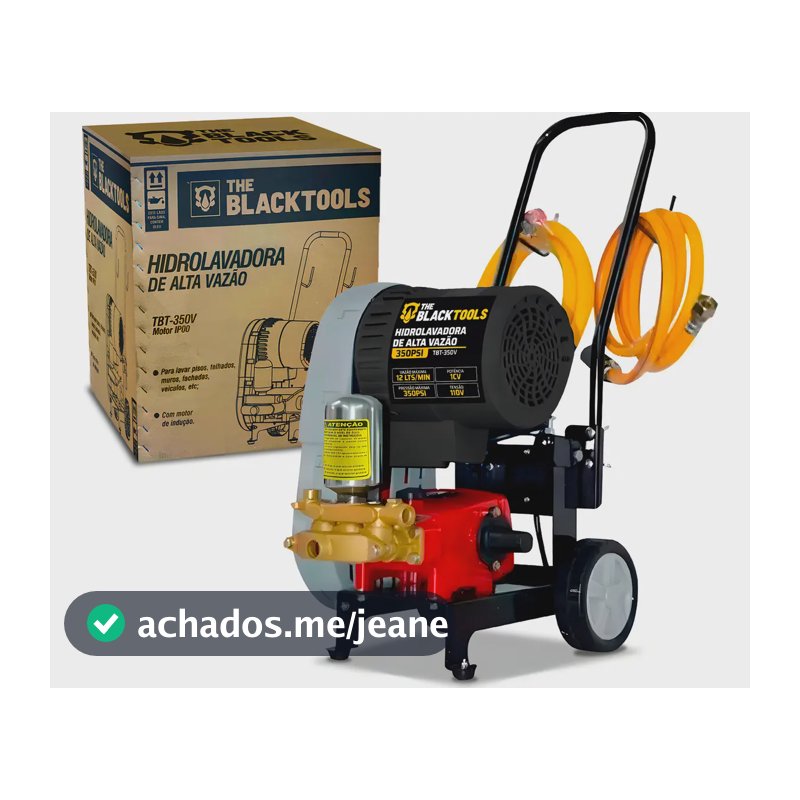 Lavadora De Alta Pressão Equipado Motor 1hp 350 Libras Monofásico Tbt-350v The Black Tools