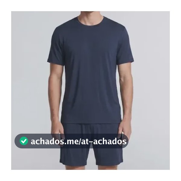 Conjunto De Pijama Masculino Sleepin Insider Azul-marinho Liso G