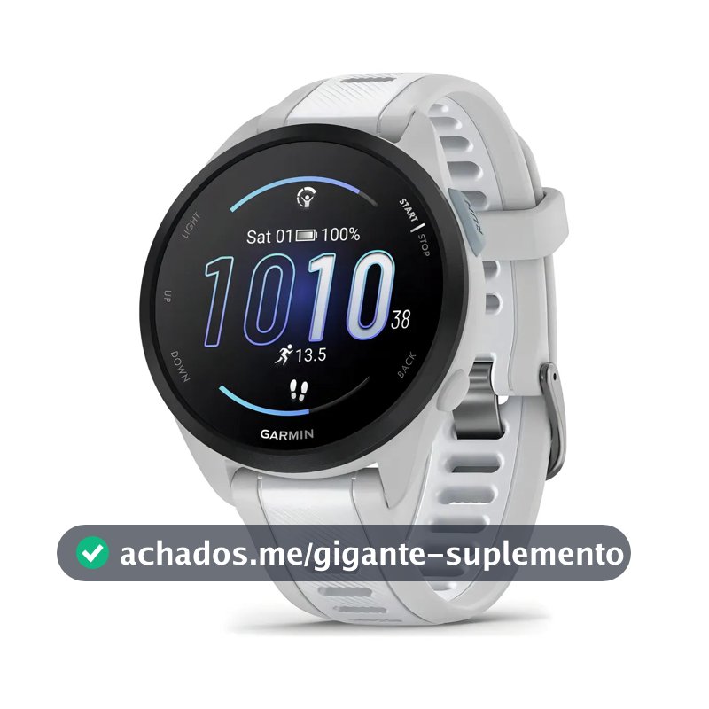 Relógio Garmin Forerunner 165 com Monitor Cardíaco de Pulso e GPS cor cinza