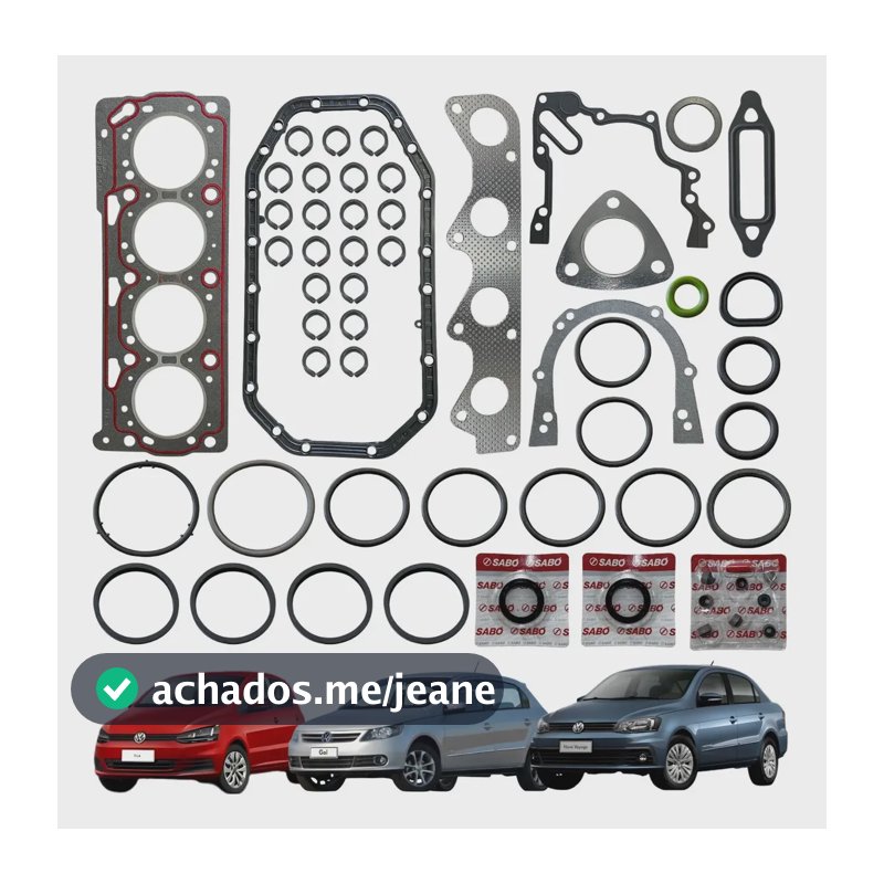 Jogo Junta Motor Sabó Fox Gol Voyage 1.0 8v C/ Reten Ea111 Vw - Fox City 1.0 8v Gas 2003 2004 2005