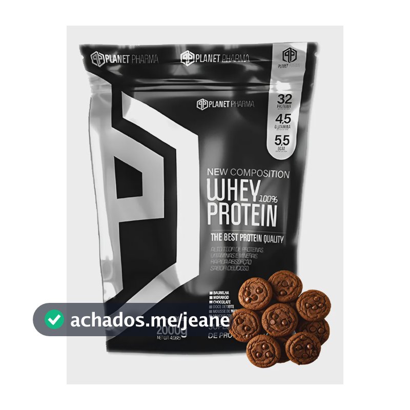 Whey Protein Planet Pharma 2kg Sabor Cookies Sem Glúten