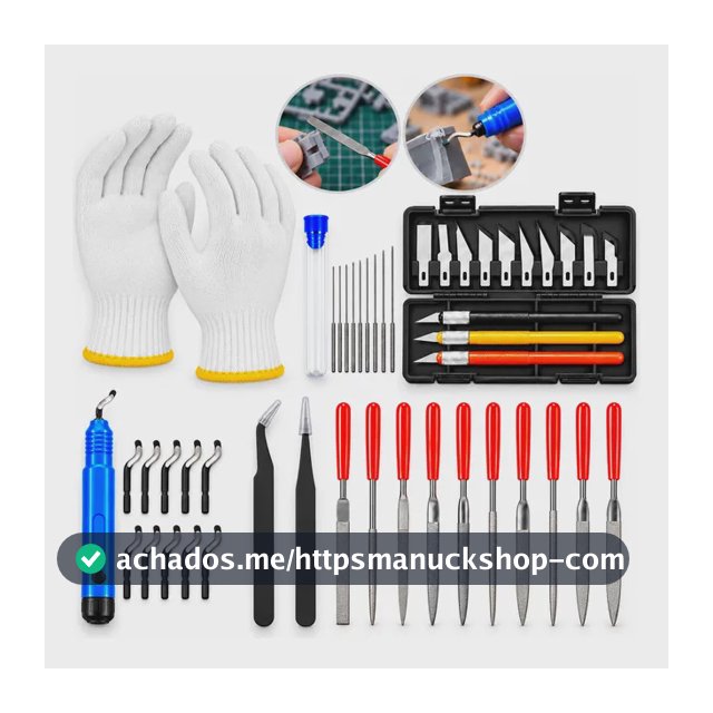 Kit 47 Ferramentas Impressão 3d Acabamento Rebarbador Preto