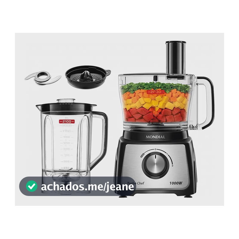 Multiprocessador Turbo Chef 3 Em 1 Mondial 1000W MPB-02-BE