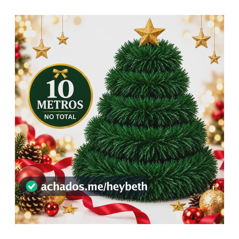 Festão Arvore de Natal Cheio Grosso Flexível Decoração De Natal 10 Metros Verde Varal Natalino 5 Peças 2m x 9cm - ENFANCE