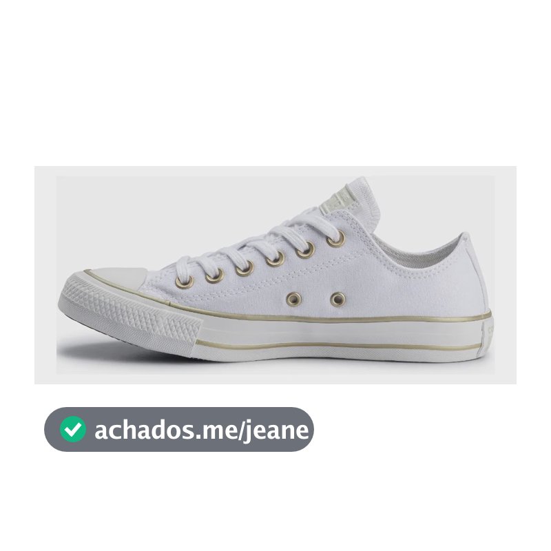 Tênis Converse Feminino Taylor Ct2834 Curto T Branco/branco/ouro Claro Liso 36 Br