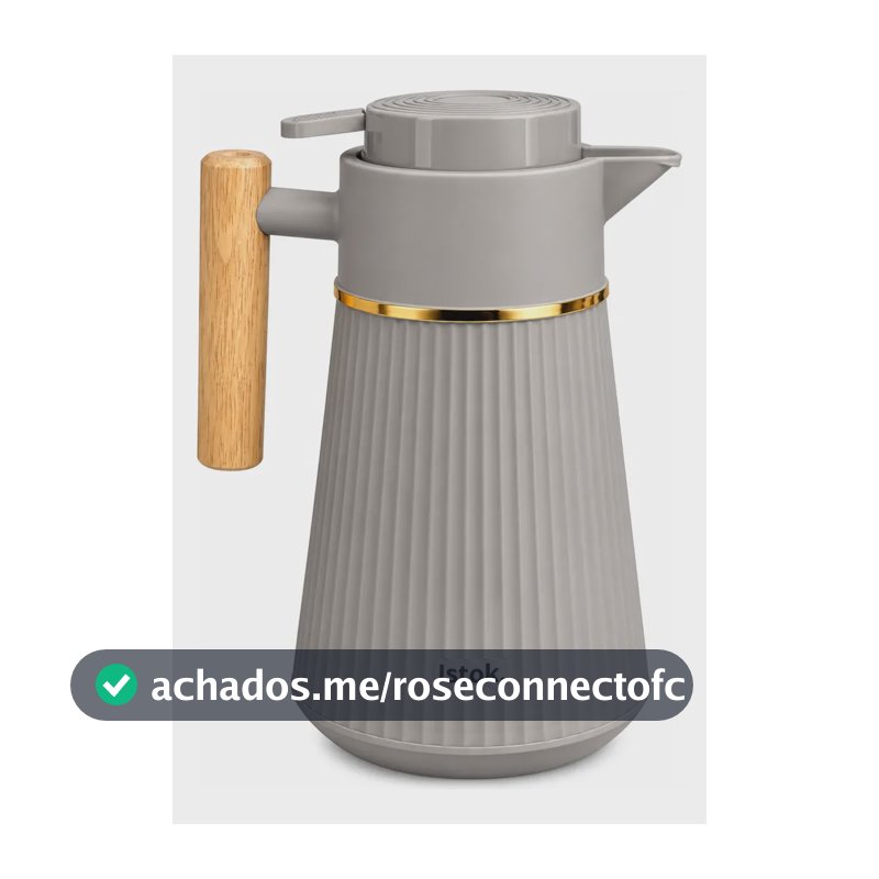 Garrafa Térmica Nórdica 1 Litro Café Chá Istok Alca Madeira Cinza