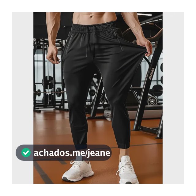 Calça Masculina Tactel Jogger Esportiva Academia Slim Treino Preto Tactel G 40/44