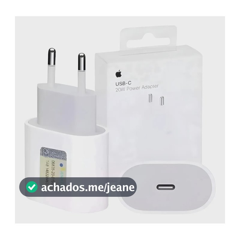Carregador Apple iPhone Usb-c Power Adapter 20w Branco
