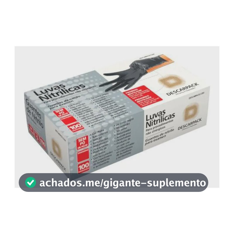 Luva Nitrílica Preta Descarpack 100un - M