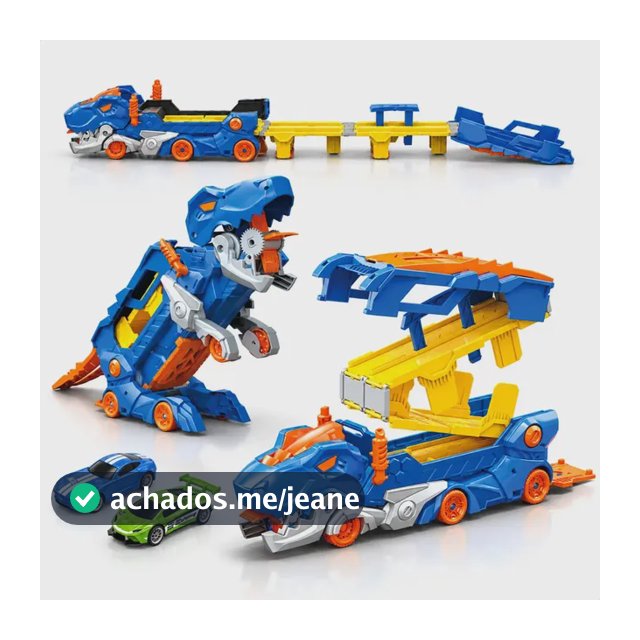 Caminhão Dinossauro Engole Carrinhos Pista Maleta Transporte - AZUL