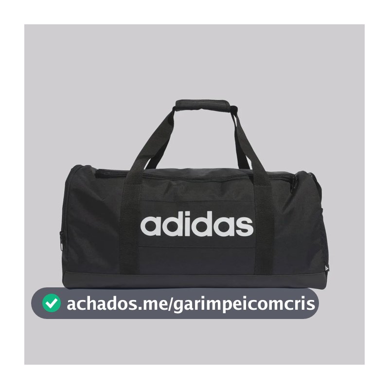 Mala Duffel Linear Média adidas Preto Liso