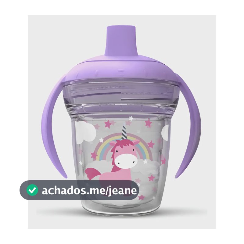 Copo Infantil De Transição Unicórnio 170 Ml Antivazamento Lilás Unicórnio